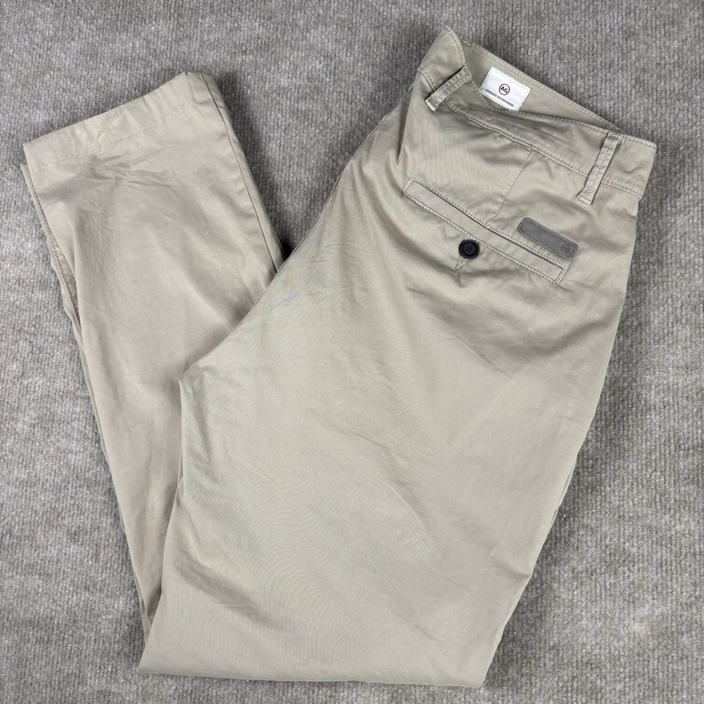 AG Adriano Goldschmied The Marshall Pants Mens 34X29 Khaki Slim Trouser Stretch